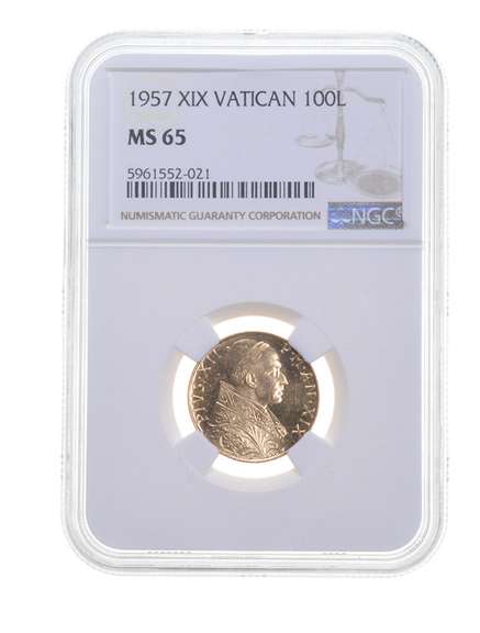 MS65 1957 XIX Vatican City 100 Lire - Graded NGC
