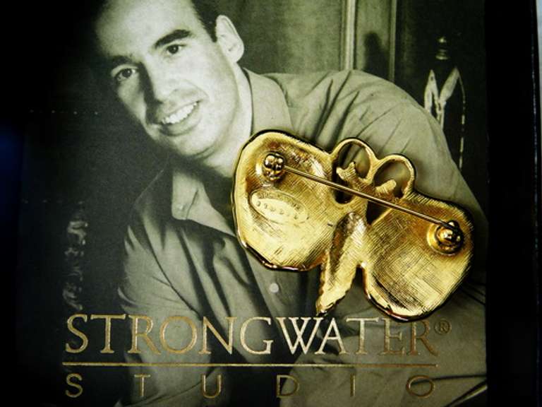 Jay Strongwater Studio Butterfly Brooch w/Box