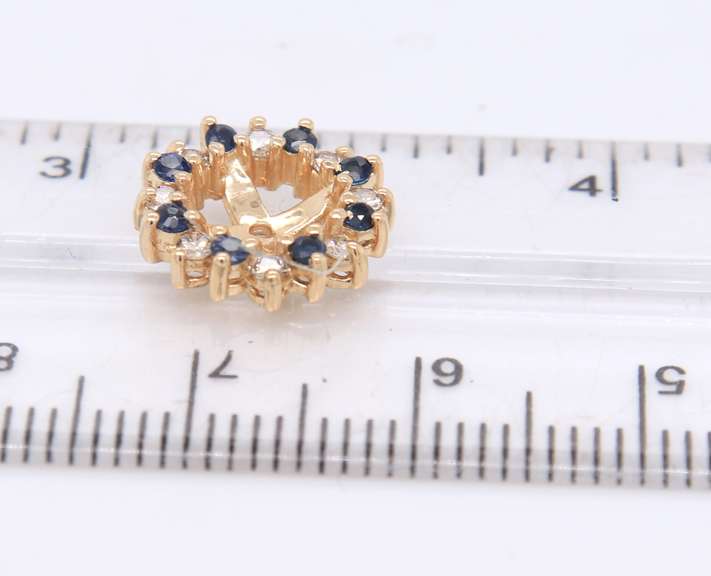 Pleasing Yellow Gold Diamond and Sapphire Earring Jackets