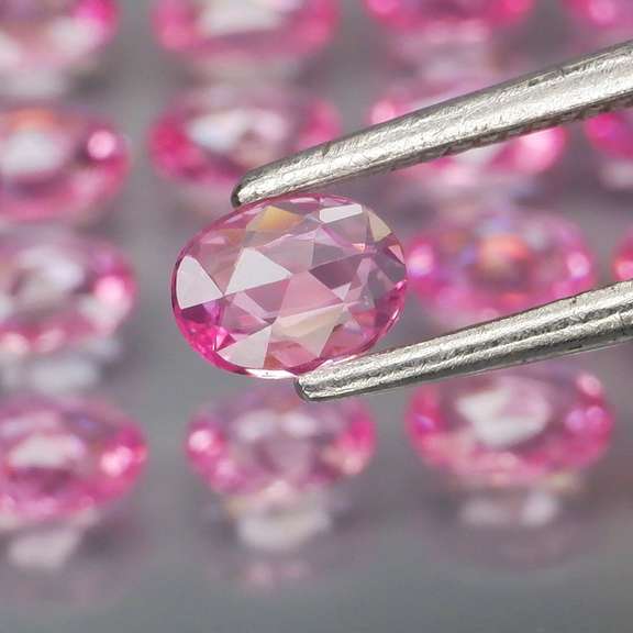 Superb rose cut 2.29ct pink Sapphire set