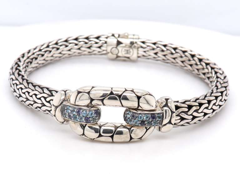 John Hardy Kali Silver Multi Stone Bracelet