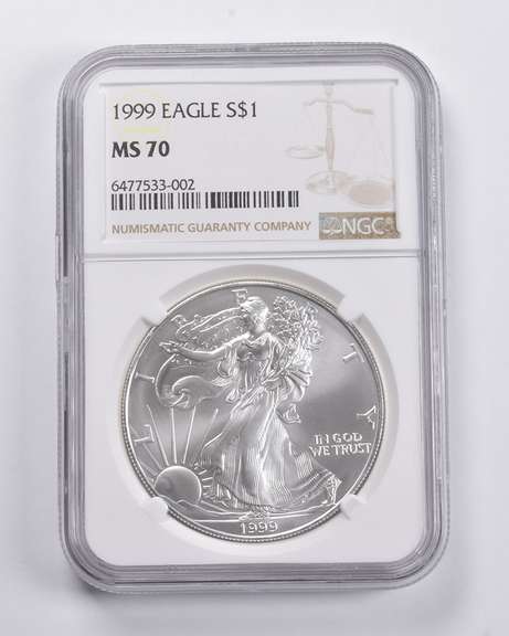 MS70 1999 American Silver Eagle NGC