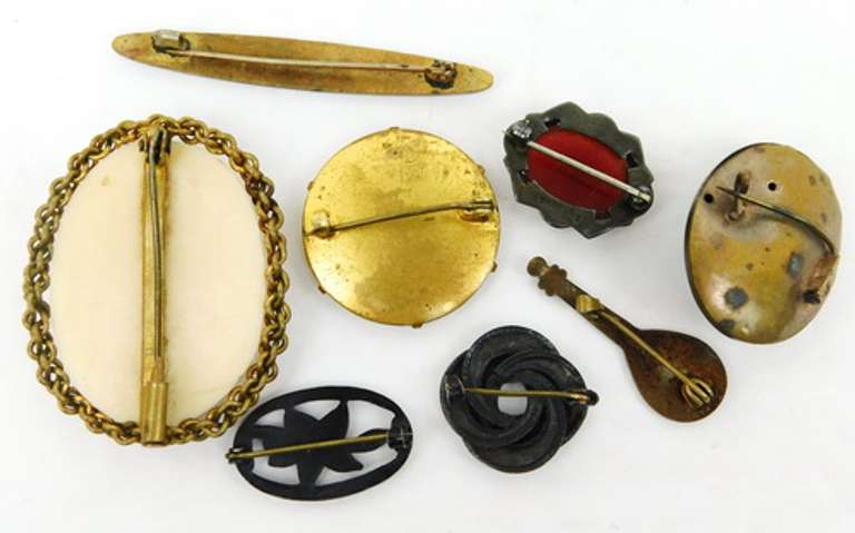 Estate Lot of 8 Antique Pins