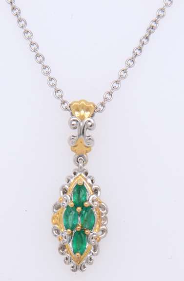 Vintage 925 Sterling Silver Gemstone Necklace