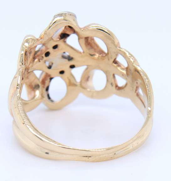 Vintage Yellow Gold Diamond Infinity Ring