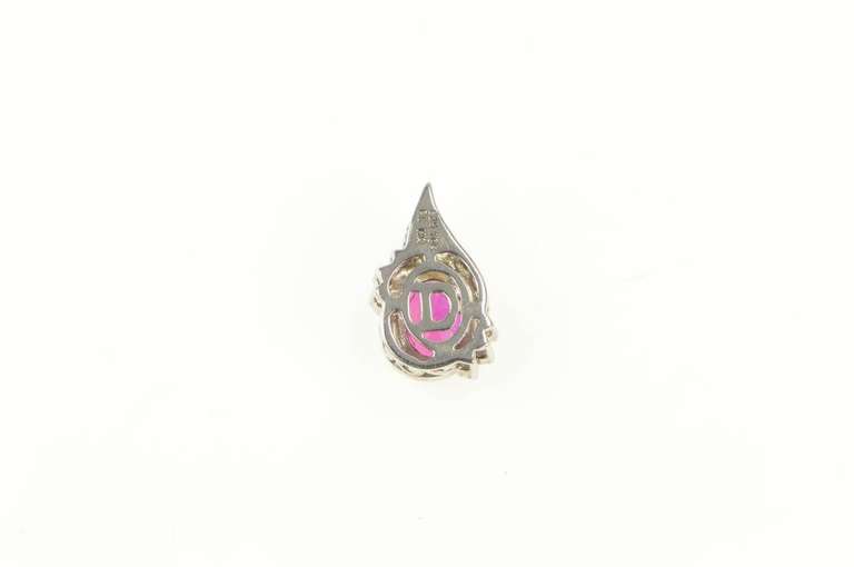 Sterling Silver 14K Gold Sim. Ruby Diamond Accent Statement Pendant