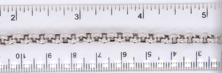 Strong White Gold Rolo Link Bracelet