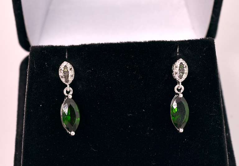 Festive Gemstone Dangle Earrings in Sterling