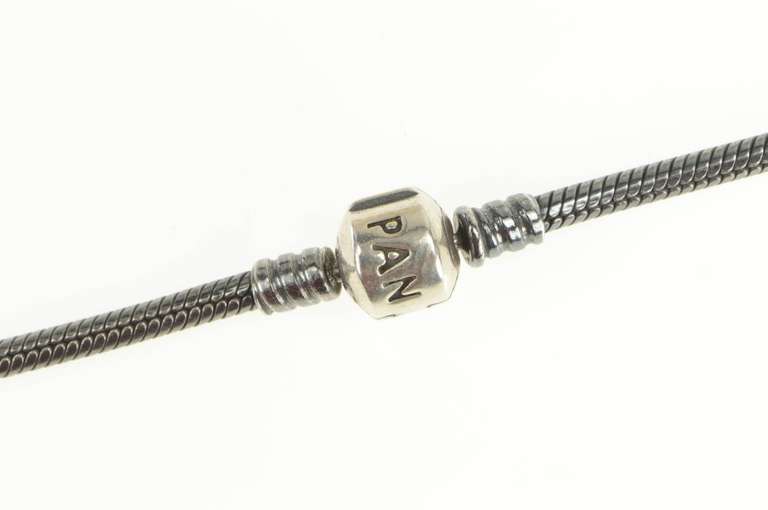 Sterling Silver Pandora Moments Designer Snake Charm Necklace