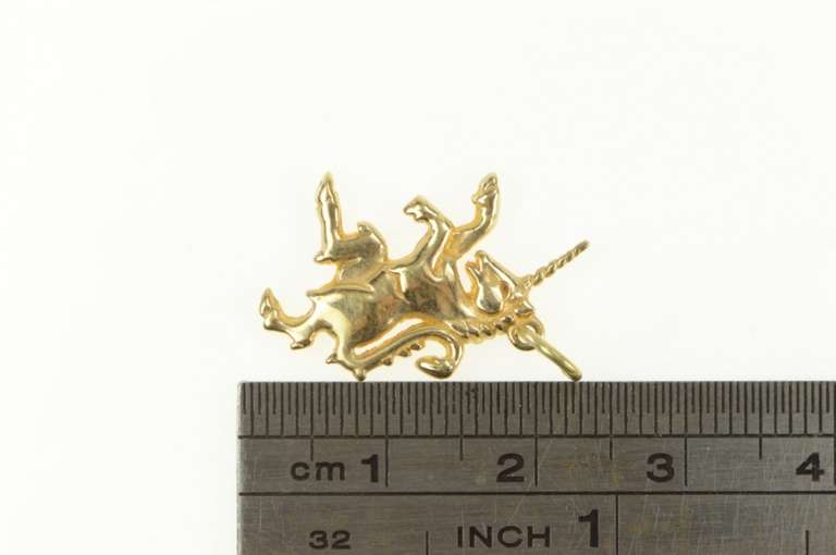 14K Yellow Gold Unicorn Ornate Mystical Magic Creature Charm/Pendant