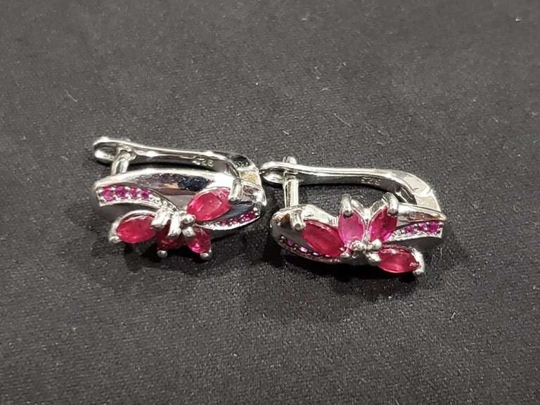 Beautiful Natural Pink Red Ruby Earrings