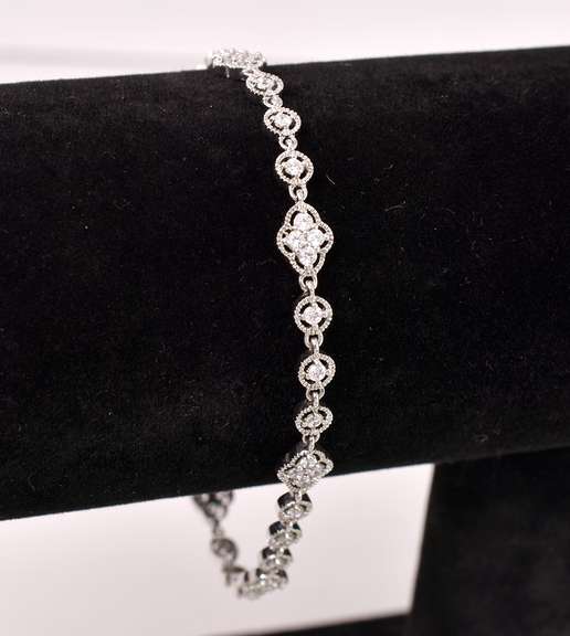 Sterling Bracelet With White Gems