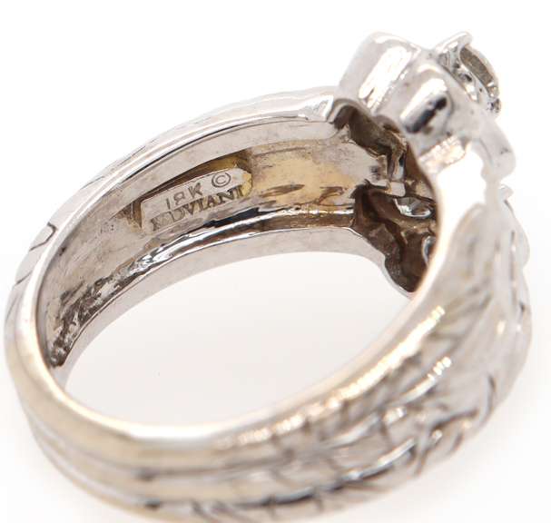 1.10ctw Round Diamond Double Flower Ring in 18K