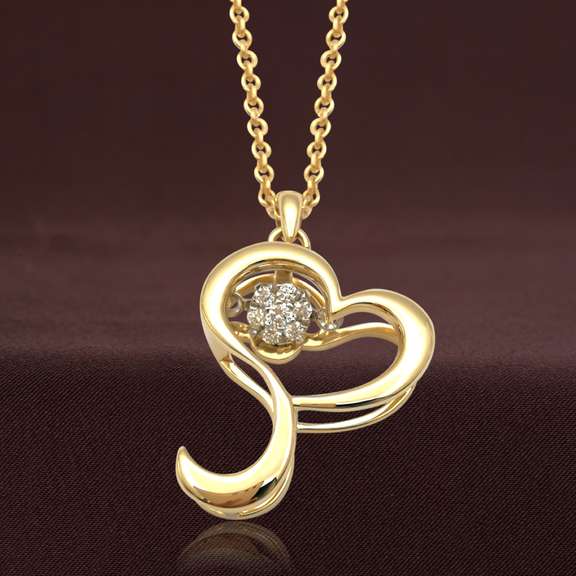 14k Yellow gold and 0.019ct diamond Pendant