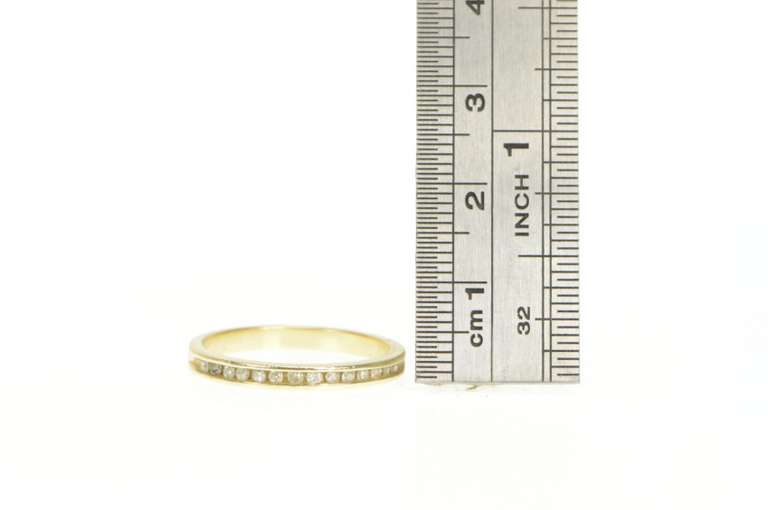 14K Yellow Gold Classic Diamond Channel Wedding Band Ring