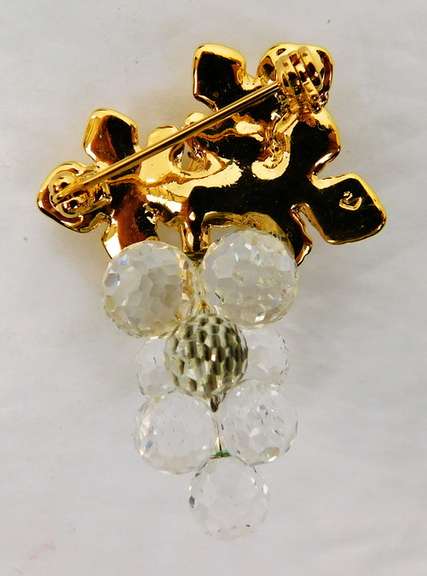 Swarovski Crystal Grape Brooch