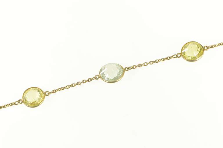 Sterling Silver Citrine Amethyst By the Yard Chain Necklace