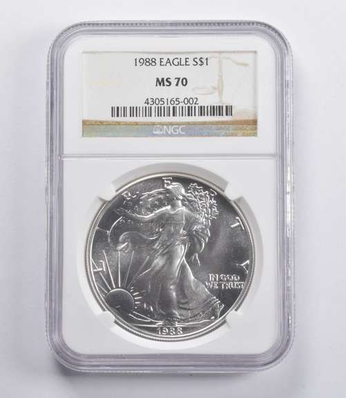 MS70 1988 American Silver Eagle NGC