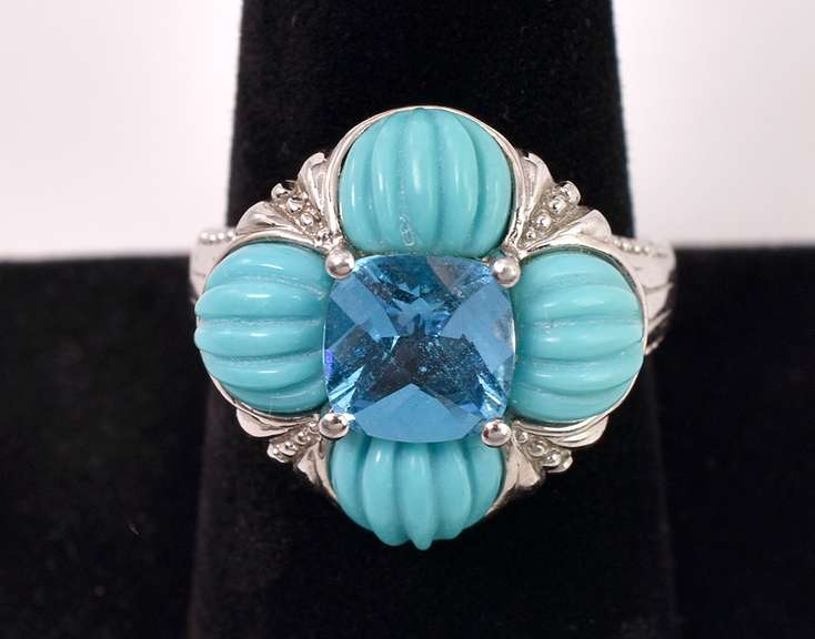 Blue Topaz Set In Sterling