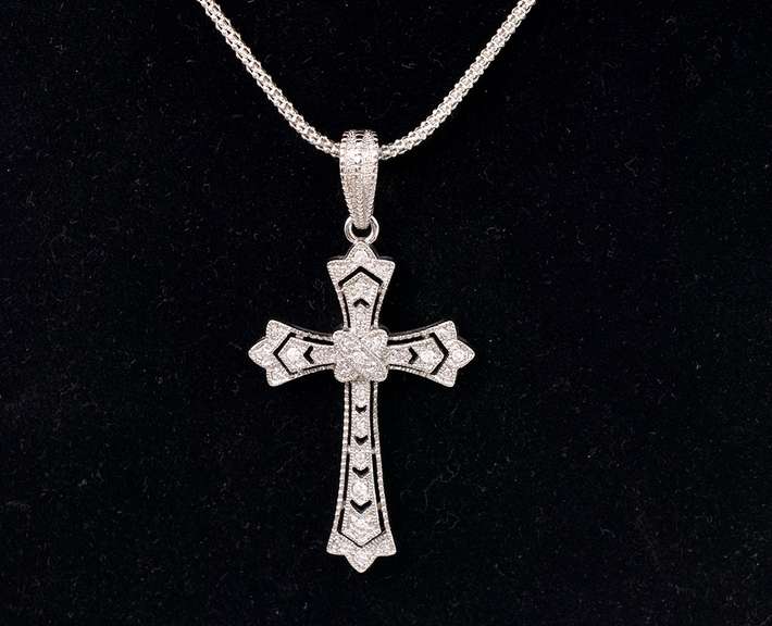 Sterling Necklace With Cross Pendant
