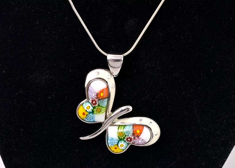 Sterling Necklace With Butterfly Pendant