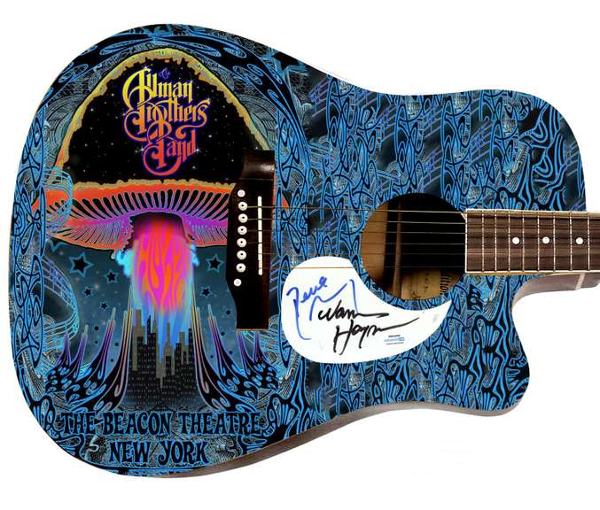 The Allman Brothers Band Autographed 1/1 Custom Graphics Photo Guitar ACOA