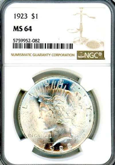 1923 Peace Silver Dollar in NGC MS64