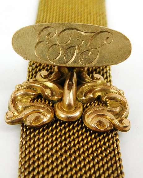 Antique Gold Filled Pocket Watch Chain & FOB
