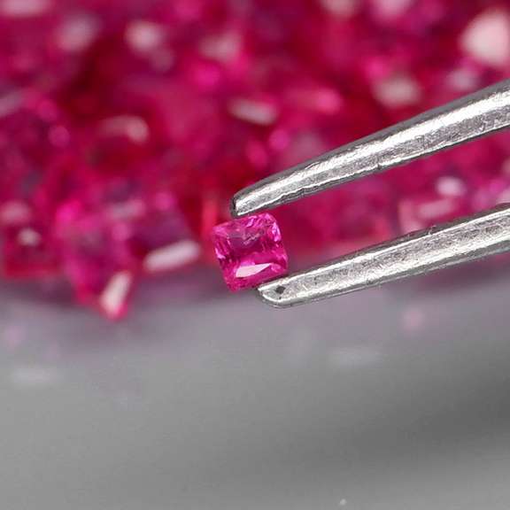 Tremendous 3.87ct 150 piece princess cut Ruby set
