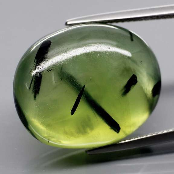 Collectors 34.40ct heavily rutilated Prehnite