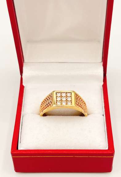 14kt Solid Yellow Gold Men's Designer Style Ring