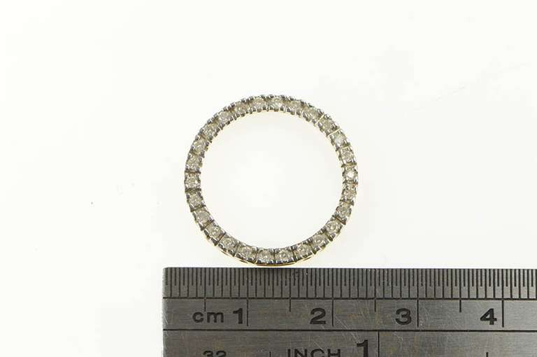 14K Yellow Gold Diamond Circle Round Journey Symbol Pendant