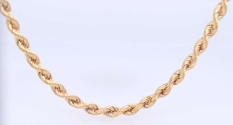 Popular Yellow Gold Rope Chain Necklace