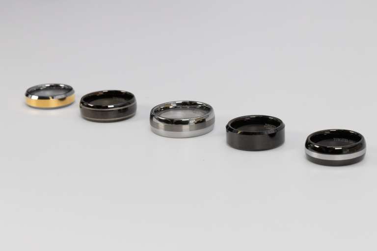 Lot of 5 Tungsten Carbide Rings in Various Sizes