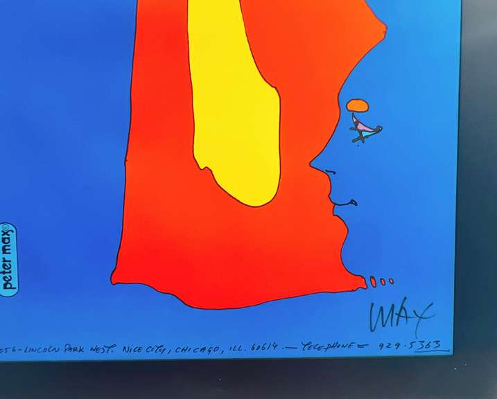 Peter Max hand signed offset lithograph, limited edition
