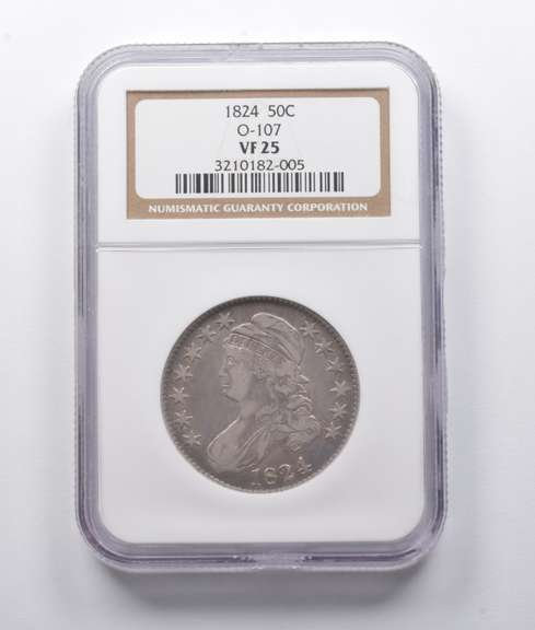 VF25 1824 Capped Bust Half Dollar O-107 NGC