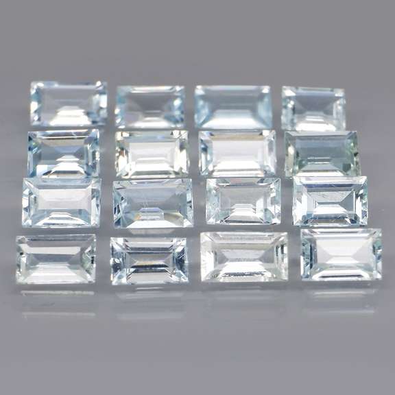 Large 6.63ct platinum blue emerald cut Aquamarine set