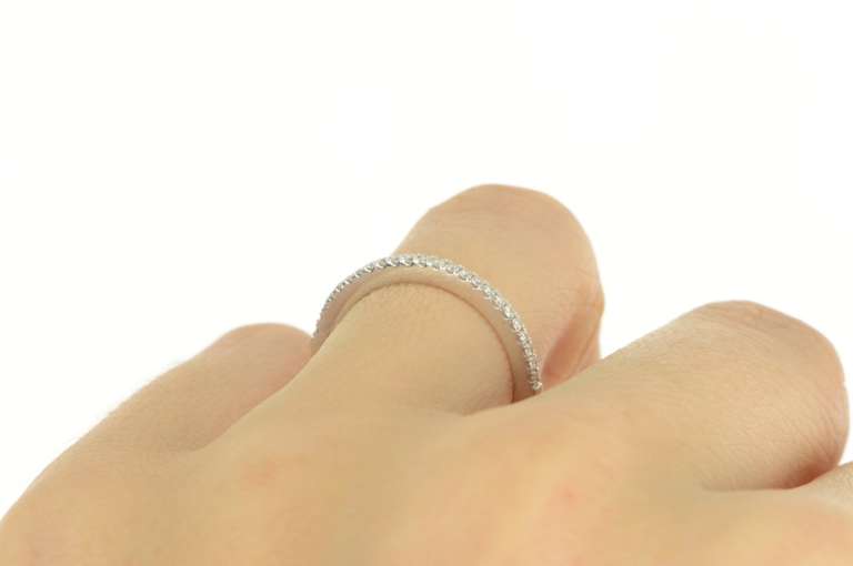 14K White Gold 0.25 Ctw Classic Diamond Stackable Wedding Ring