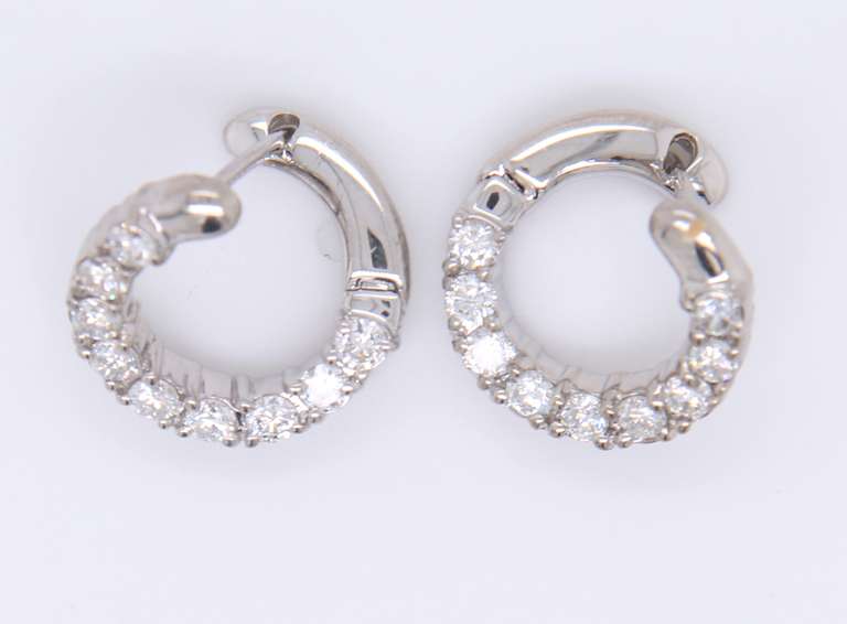 Romantic White Gold Diamond Circle Earrings