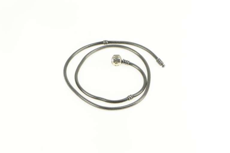 Sterling Silver Pandora Moments Designer Snake Charm Necklace