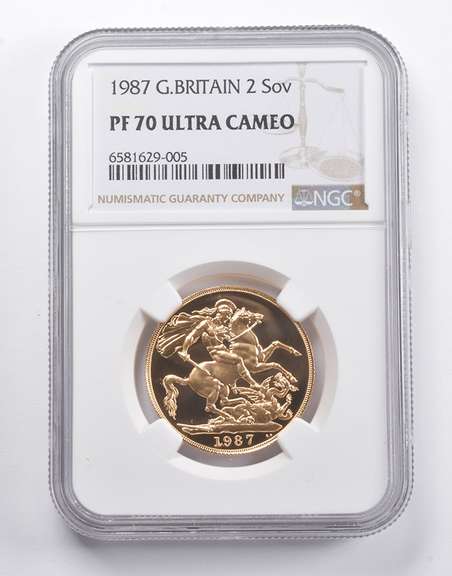 PF70 UCAM 1987 Great Britain 2 Sovereign NGC