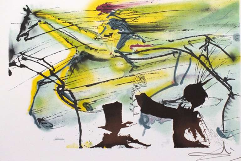 Salvador Dali lithograph on paper signed in the plate