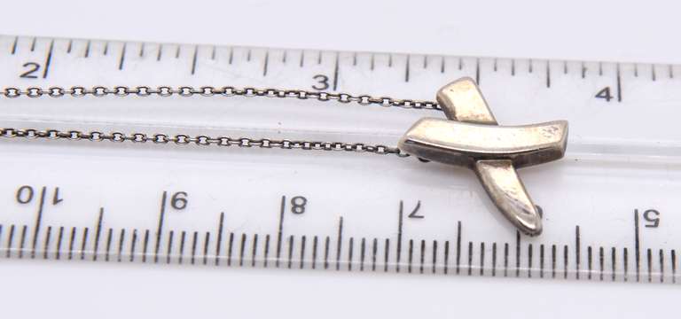 Tiffany & Co X Pendant on Chain in Sterling Silver