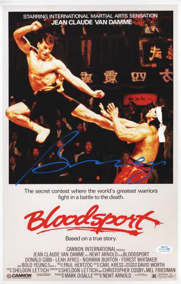 Bolo Yeung Autographed 12x18 Bloodsport Movie Poster Exact Photo Proof ACOA