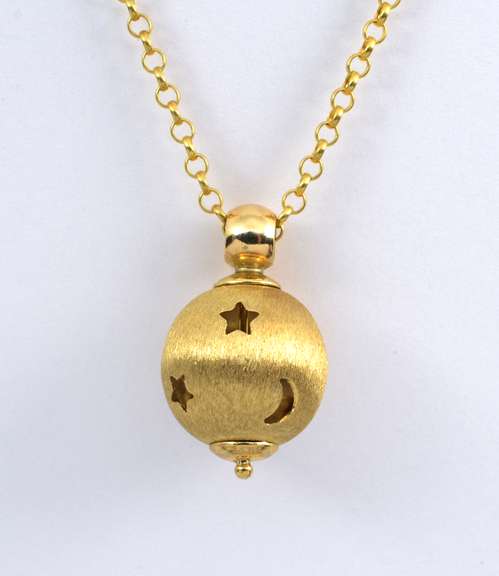 Moon & Stars Globe Pendant on Necklace