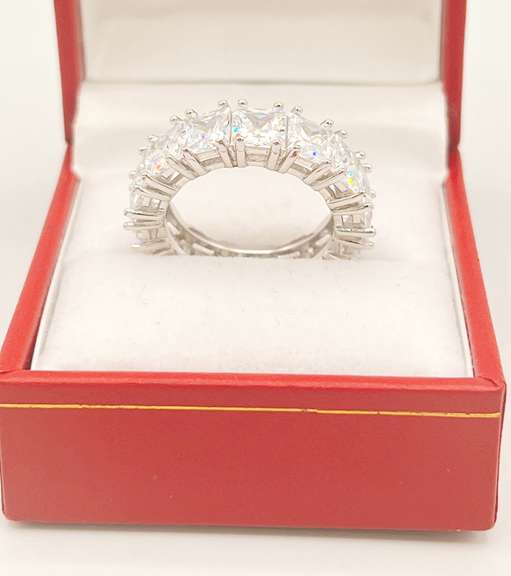 Stunning White Sapphire Eternity Band Ring