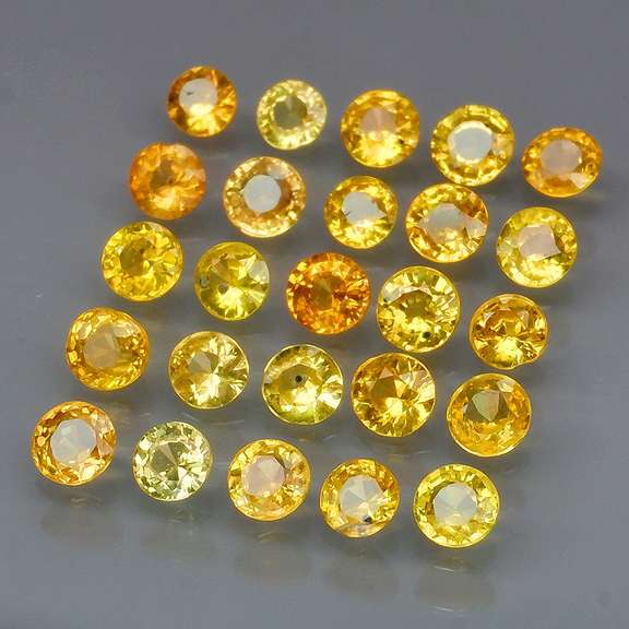 Glittering 3.15ct set of golden Songean Sapphires