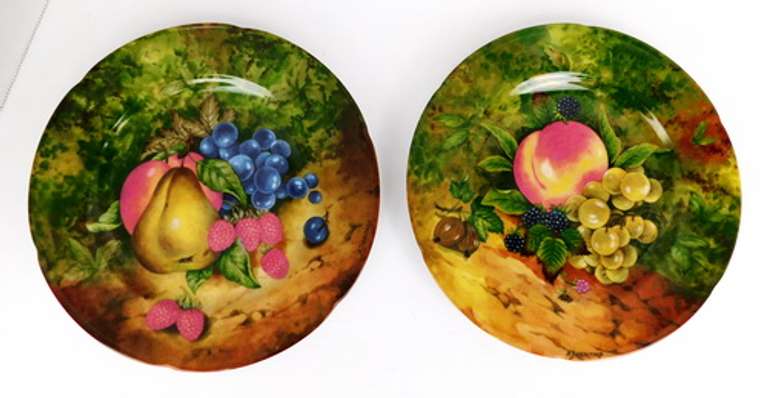 6 Vintage Rochard Limoges Fruit Plates