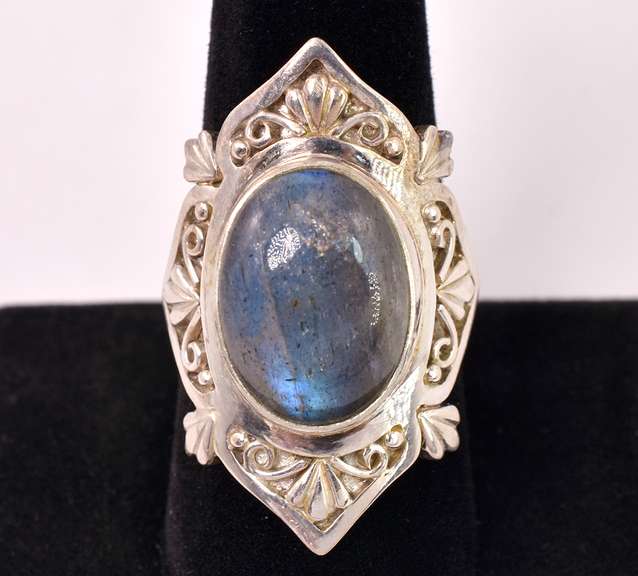 Moonstone Set In Sterling Silver Ring