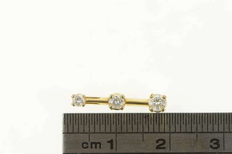 14K Yellow Gold 0.22 Ctw Round Diamond Tiered Bar Pendant